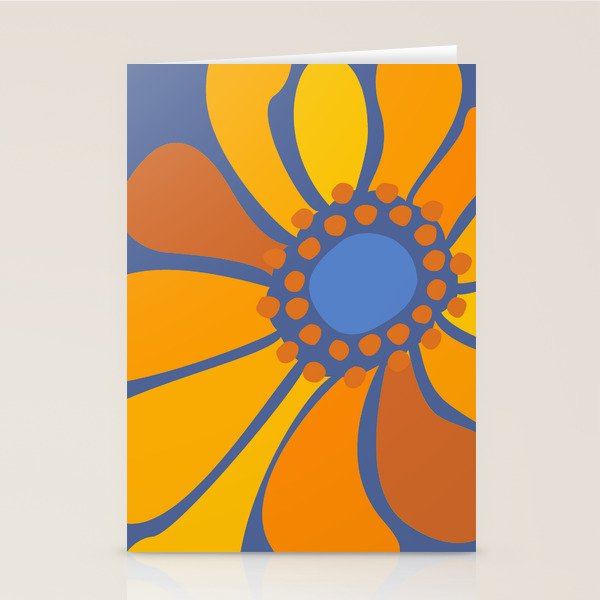 Sunflower Party 70s Floral Design  Stationery Card Gallery Image 1