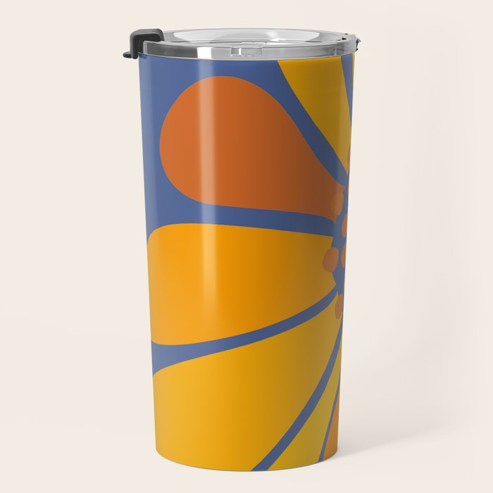 Sunflower Party 70s Floral Design  Travel Mug Gallery Image 3