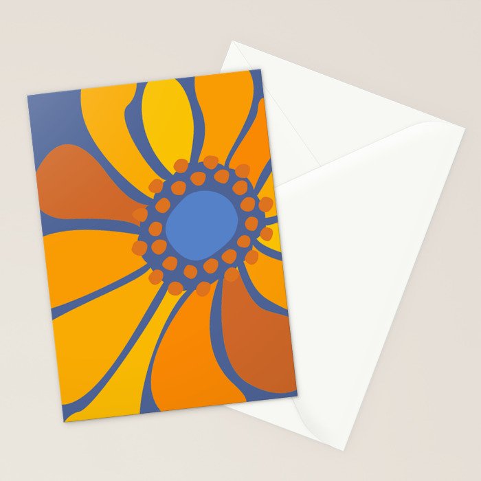 Sunflower Party 70s Floral Design  Stationery Card Gallery Image 2