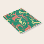 Green christmas reindeer animal pattern Notebook Gallery Image 2