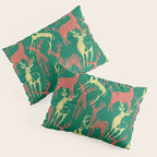 Green christmas reindeer animal pattern Pillow Sham Gallery Image 3