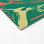 Green christmas reindeer animal pattern Welcome Mat Gallery Image 2