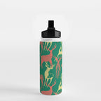 Green christmas reindeer animal pattern Water Bottle Gallery Image 2