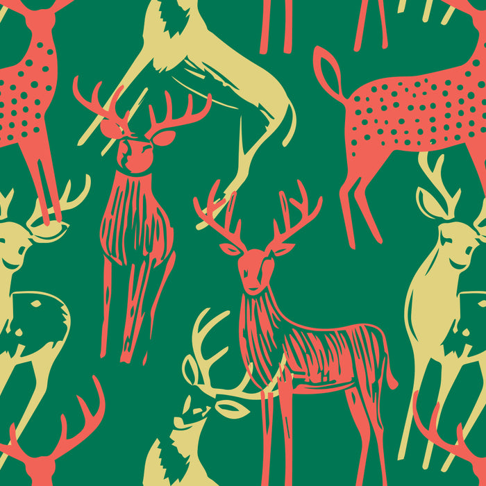 Green christmas reindeer animal pattern Coffee Mug Gallery Image 2