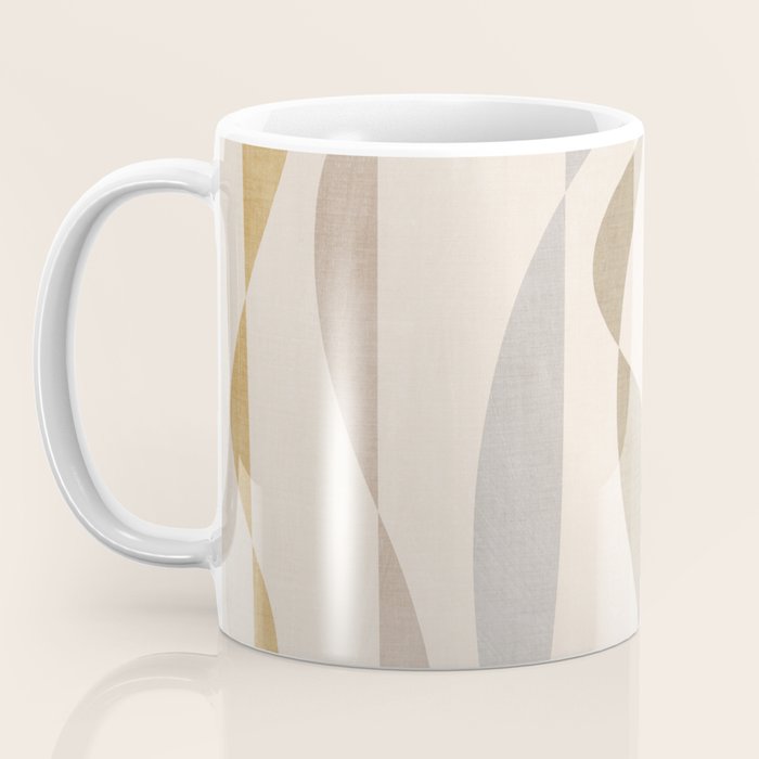 Neutral Soft Tones Modern Lines Artworks Coffee Mug Gallery Image 3