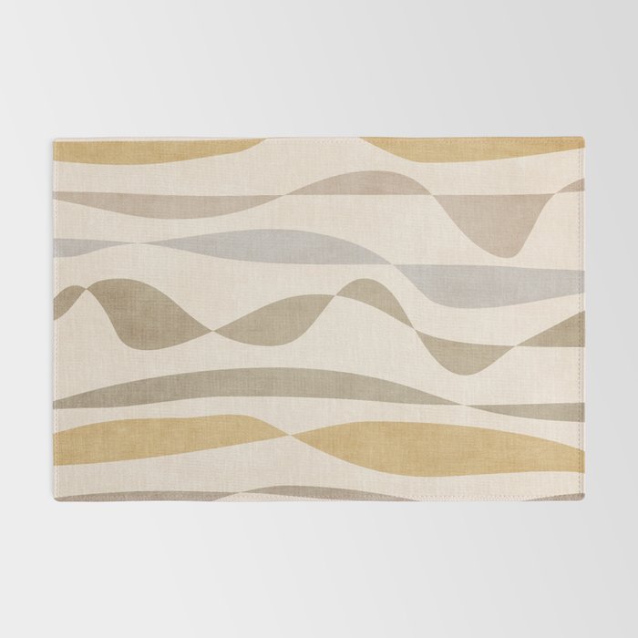 Neutral Soft Tones Modern Lines Artworks Rug Gallery Image 2