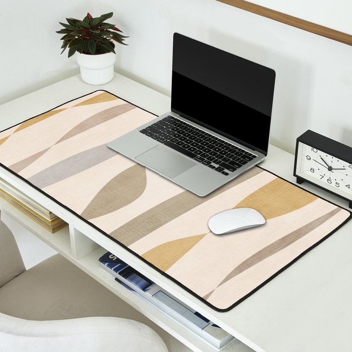 Neutral Soft Tones Modern Lines Artworks Desk Mat Gallery Image 2