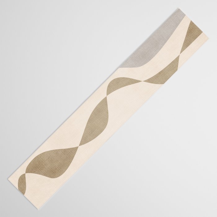 Neutral Soft Tones Modern Lines Artworks Table Runner Gallery Image 3