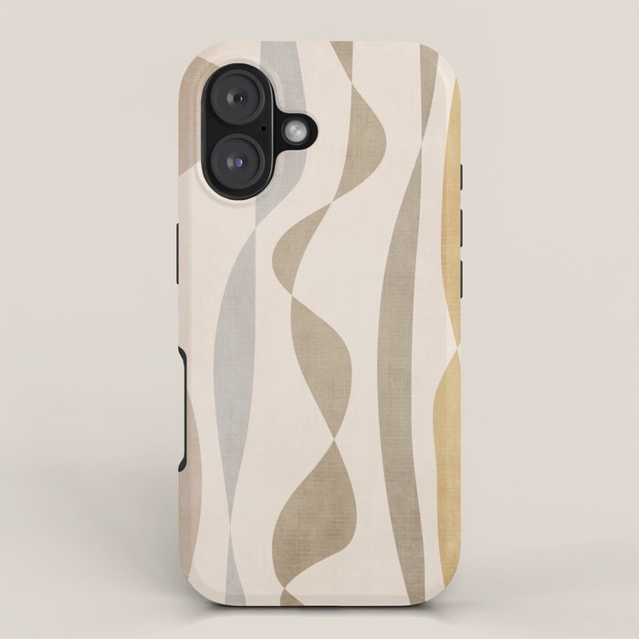 Neutral Soft Tones Modern Lines Artworks iPhone Case Gallery Image 1