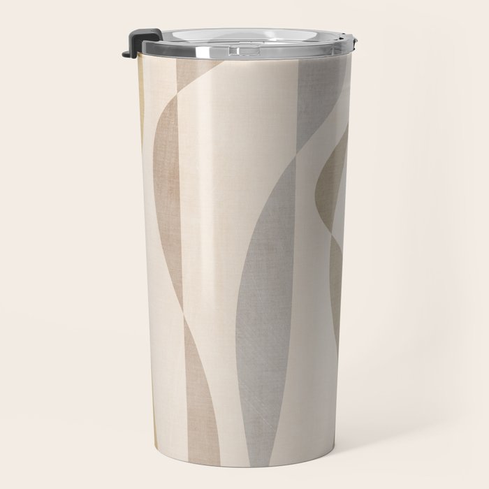 Neutral Soft Tones Modern Lines Artworks Travel Mug Gallery Image 3