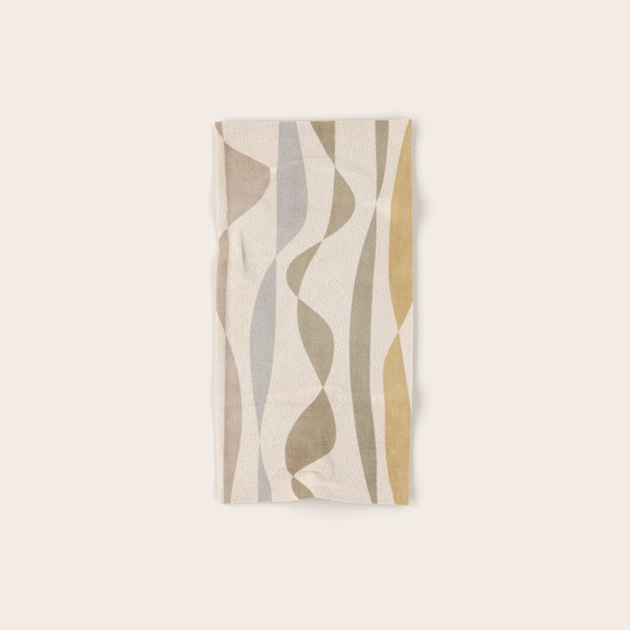 Neutral Soft Tones Modern Lines Artworks Bath Towel Gallery Image 1