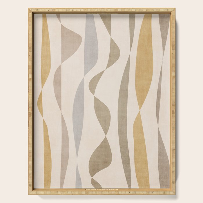 Neutral Soft Tones Modern Lines Artworks Serving Tray Gallery Image 1
