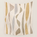 Neutral Soft Tones Modern Lines Artworks Wall Tapestry Gallery Image 4