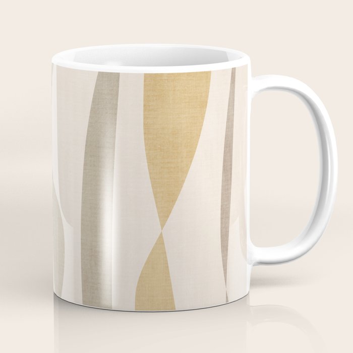 Neutral Soft Tones Modern Lines Artworks Coffee Mug Gallery Image 1