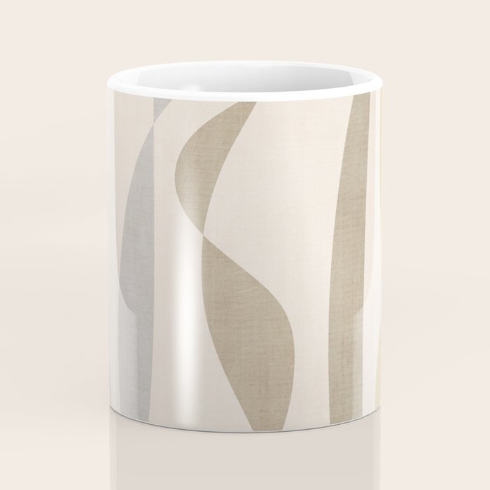Neutral Soft Tones Modern Lines Artworks Coffee Mug Gallery Image 4