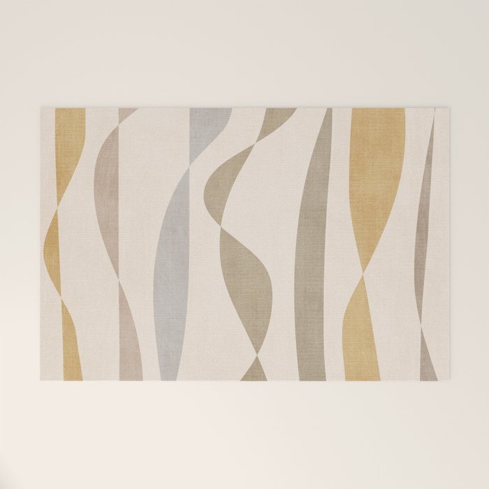 Neutral Soft Tones Modern Lines Artworks Welcome Mat Gallery Image 1