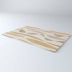 Neutral Soft Tones Modern Lines Artworks Rug Gallery Image 3