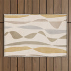 Neutral Soft Tones Modern Lines Artworks Outdoor Rug Gallery Image 1