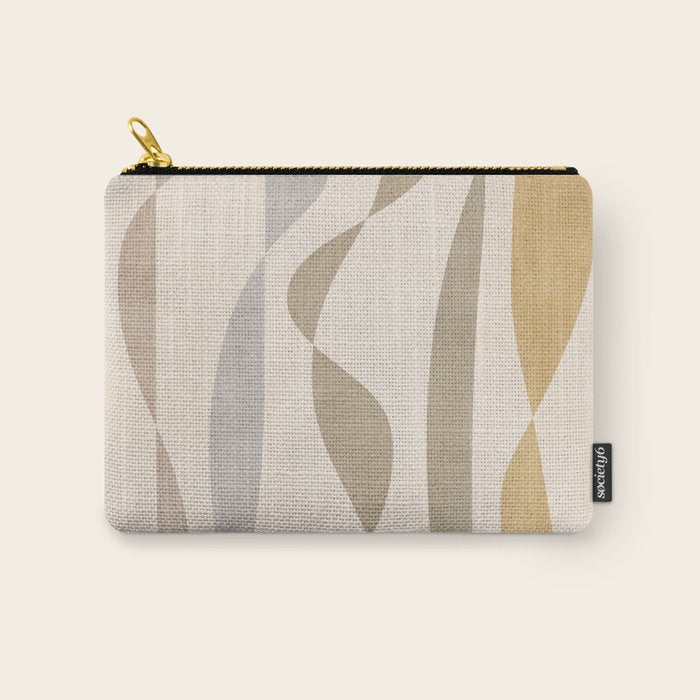 Neutral Soft Tones Modern Lines Artworks Carry All Pouch Gallery Image 1