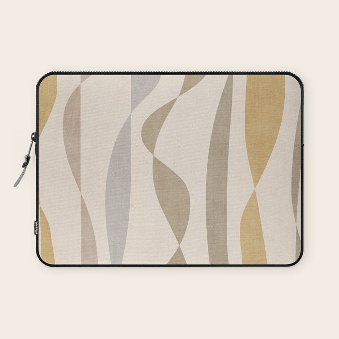Neutral Soft Tones Modern Lines Artworks Laptop Sleeve Gallery Image 1
