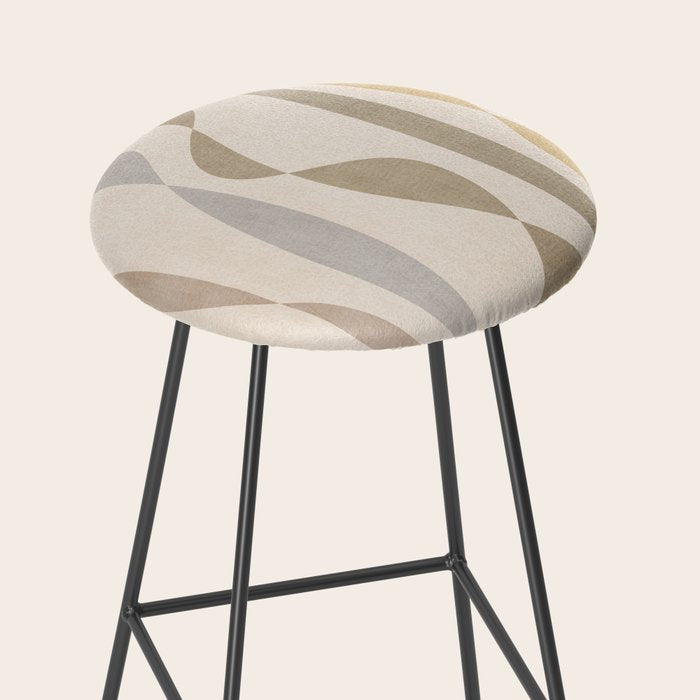 Neutral Soft Tones Modern Lines Artworks Stool Gallery Image 2