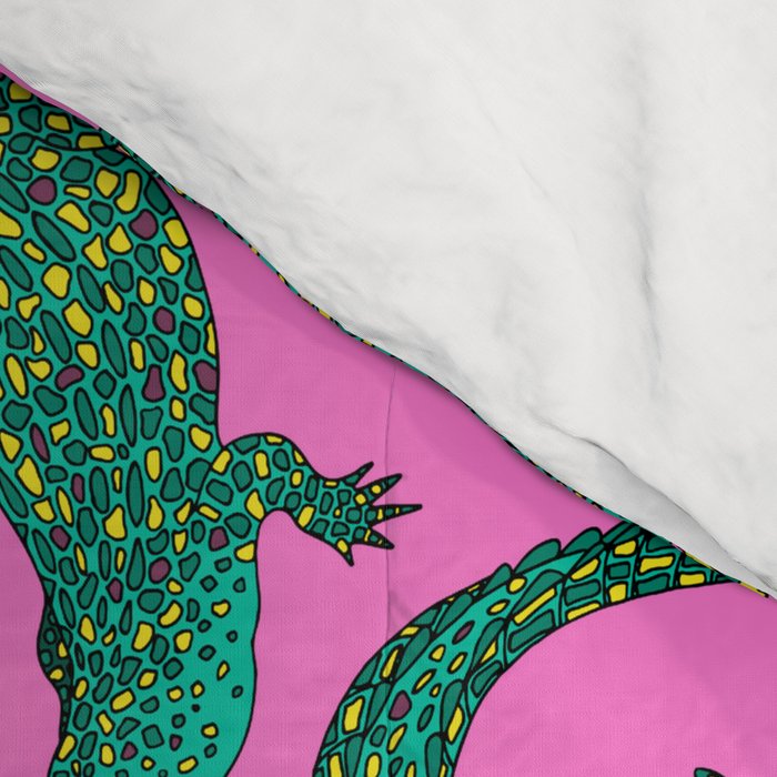 Crocodiles (Pink and Green) Comforter Gallery Image 4