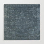 Antique Persian Vintage Rug Petrol Blue Wood Wall Art Gallery Image 1