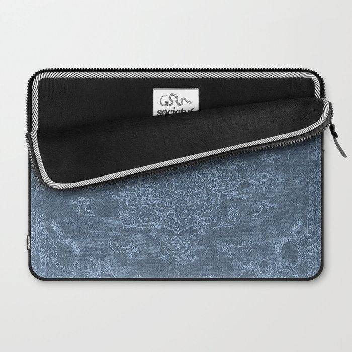 Antique Persian Vintage Rug Petrol Blue Laptop Sleeve Gallery Image 2