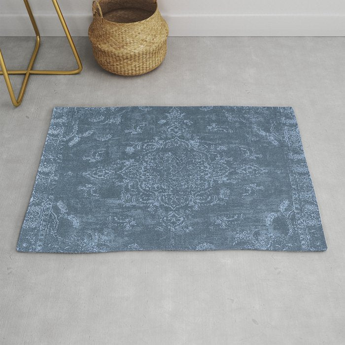 Antique Persian Vintage Rug Petrol Blue Rug Gallery Image 1