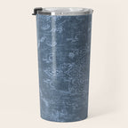 Antique Persian Vintage Rug Petrol Blue Travel Mug Gallery Image 3