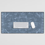 Antique Persian Vintage Rug Petrol Blue Desk Mat Gallery Image 1