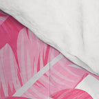 Pink banana leaves tropical pattern on white Comforter Gallery Image 4
