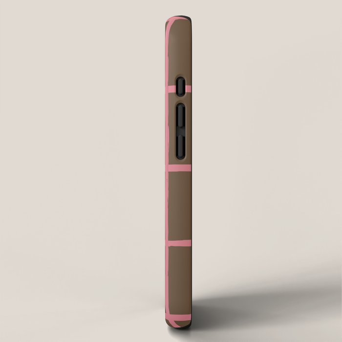 Flamingo Plume Grid Pattern iPhone Case Gallery Image 2