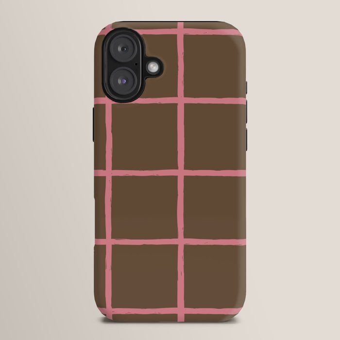 Flamingo Plume Grid Pattern iPhone Case Gallery Image 14