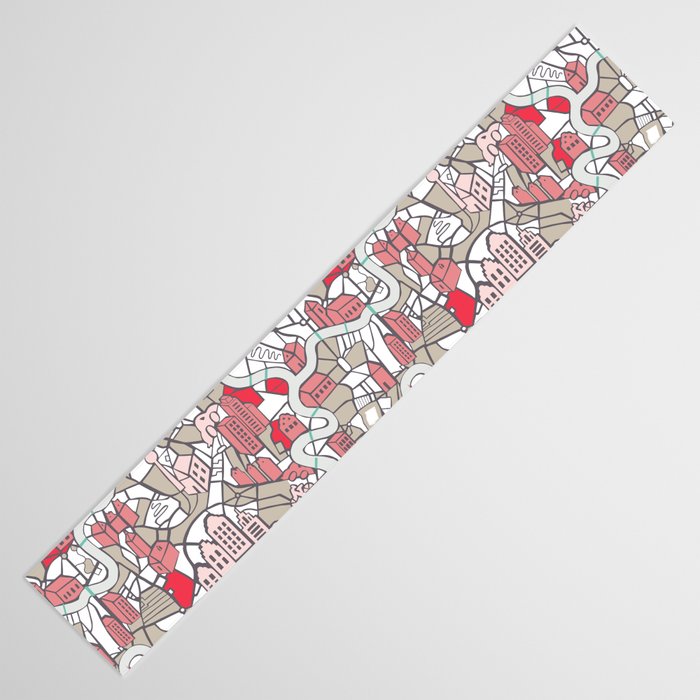 City life map mauve Table Runner Gallery Image 3