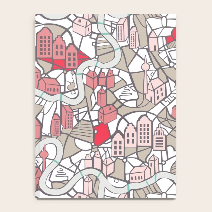 City life map mauve Notebook Gallery Image 4
