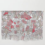 City life map mauve Wall Hanging Gallery Image 1