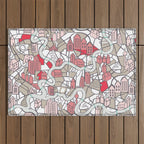 City life map mauve Outdoor Rug Gallery Image 1