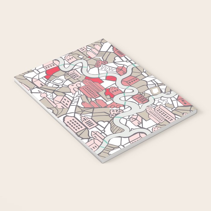 City life map mauve Notebook Gallery Image 3