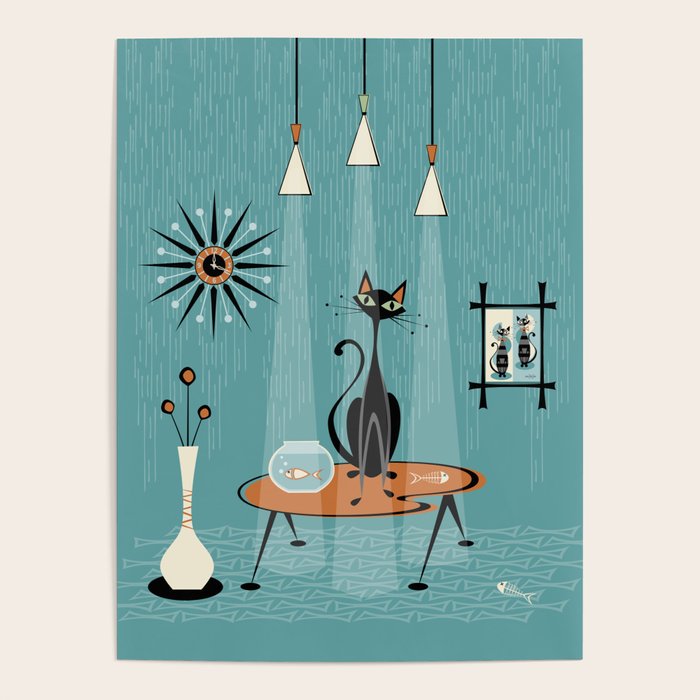 Mid Century Mishchief/ Cat Red Handed I Poster Gallery Image 4