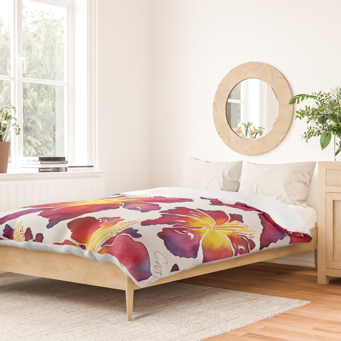 Iris Bloom - Red Palette Duvet Cover Gallery Image 2