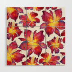 Iris Bloom - Red Palette Wood Wall Art Gallery Image 1