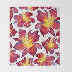 Iris Bloom - Red Palette Throw Blanket Gallery Image 2