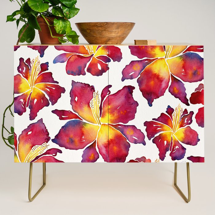 Iris Bloom - Red Palette Credenza Gallery Image 1