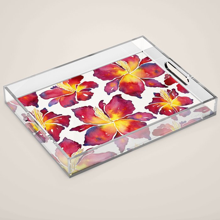 Iris Bloom - Red Palette Acrylic Tray Gallery Image 1