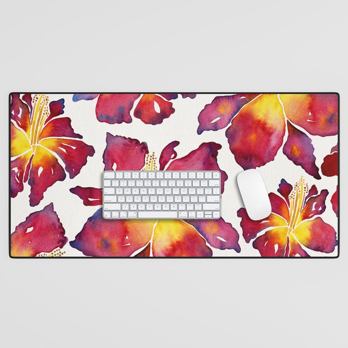 Iris Bloom - Red Palette Desk Mat Gallery Image 1