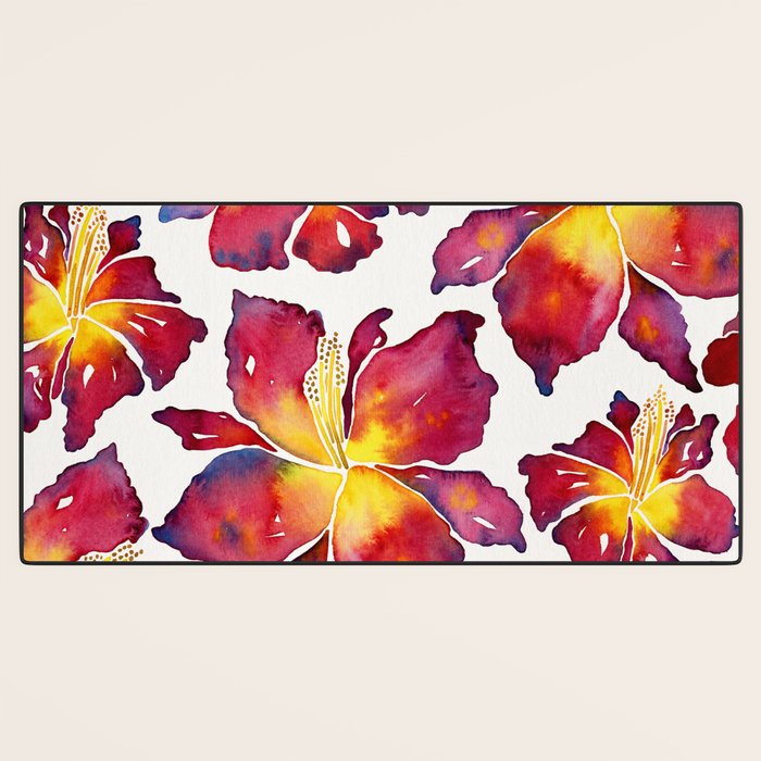 Iris Bloom - Red Palette Desk Mat Gallery Image 3