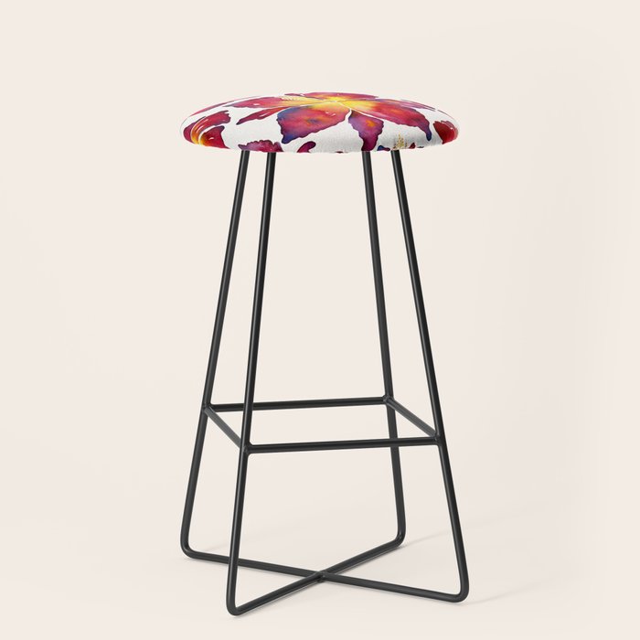 Iris Bloom - Red Palette Stool Gallery Image 1