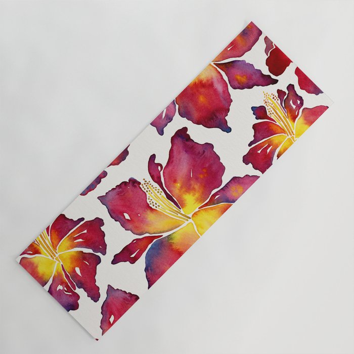Iris Bloom - Red Palette Yoga Mat Gallery Image 1