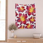 Iris Bloom - Red Palette Wall Tapestry Gallery Image 2